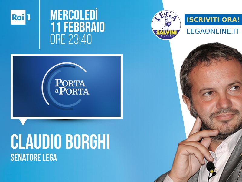 Claudio Borghi a Porta a Porta (Rai 1) - 11/02 ore 23:40