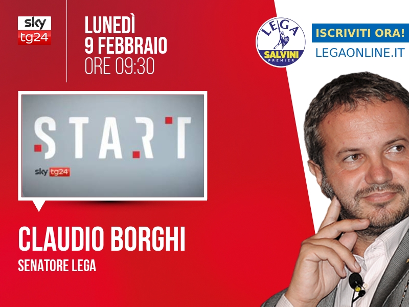 Claudio Borghi a Start (Sky TG24) - 09/02 ore 09:30