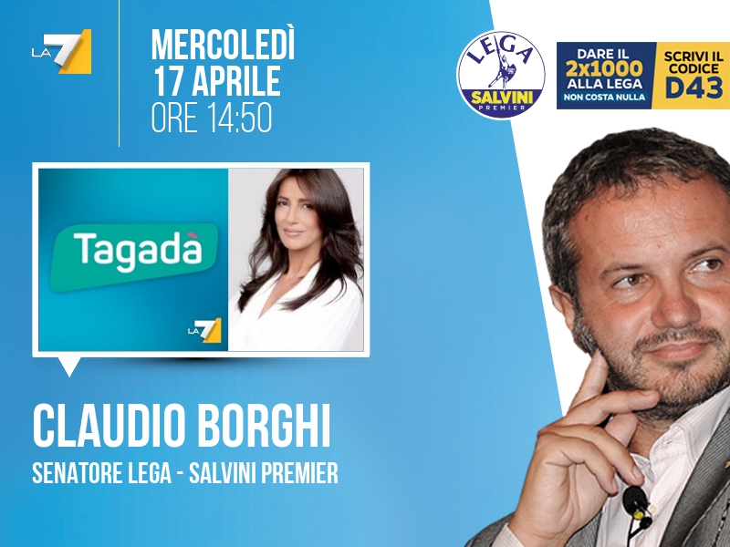 Claudio Borghi a Tagadà (La7) - 17/04 ore 14:50