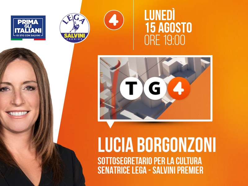 Lucia Borgonzoni a TG4 (Rete 4) - ore 19:00