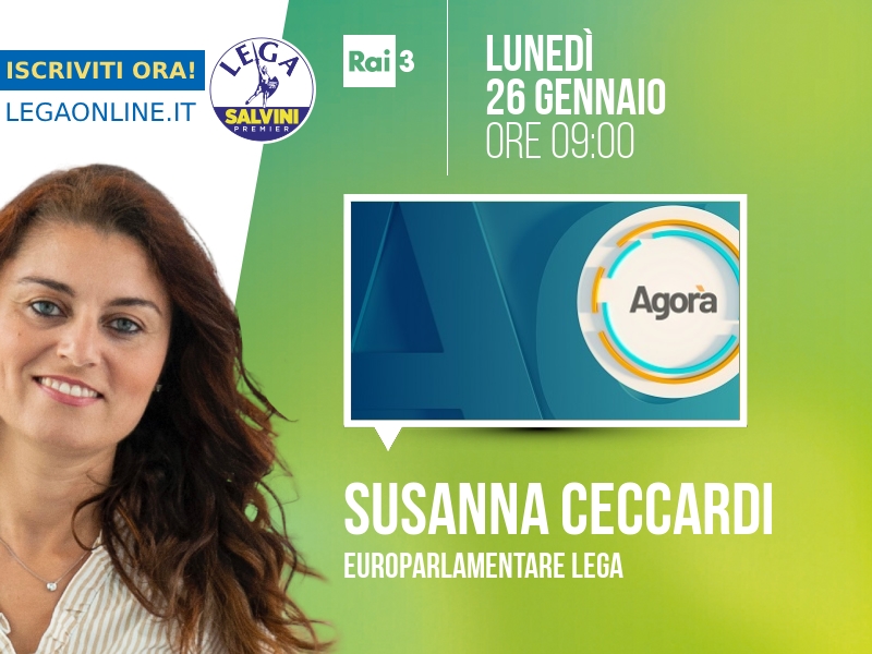 Susanna Ceccardi a Agorà (Rai 3) - 26/01 ore 09:00
