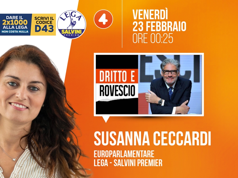 Susanna Ceccardi a Dritto e Rovescio (Rete 4) - 23/02 ore 00:25