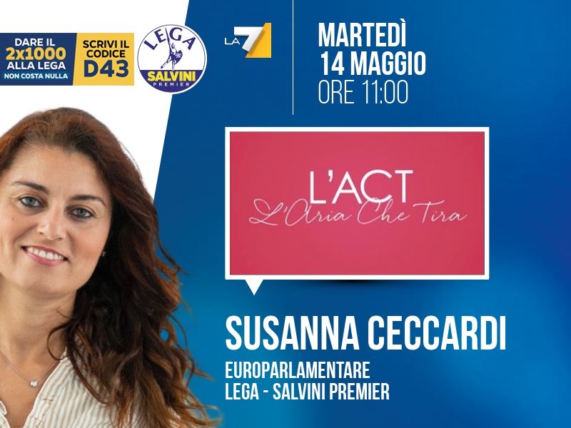 Susanna Ceccardi a L'Aria che Tira (La7) - 14/05 ore 11:00