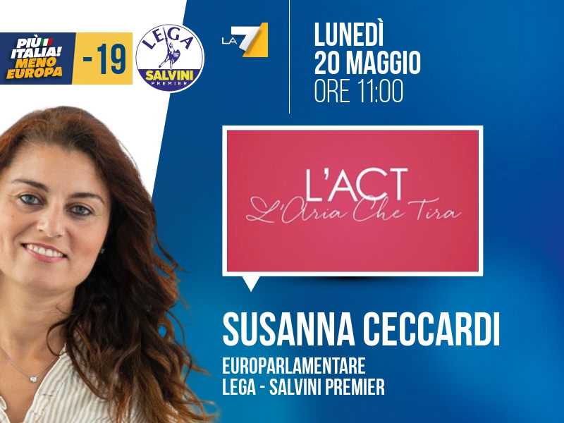 Susanna Ceccardi a L'Aria che Tira (La7) - 20/05 ore 11:00