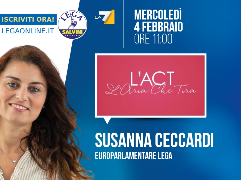 Susanna Ceccardi a L'Aria che Tira (La7) - 04/02 ore 11:00