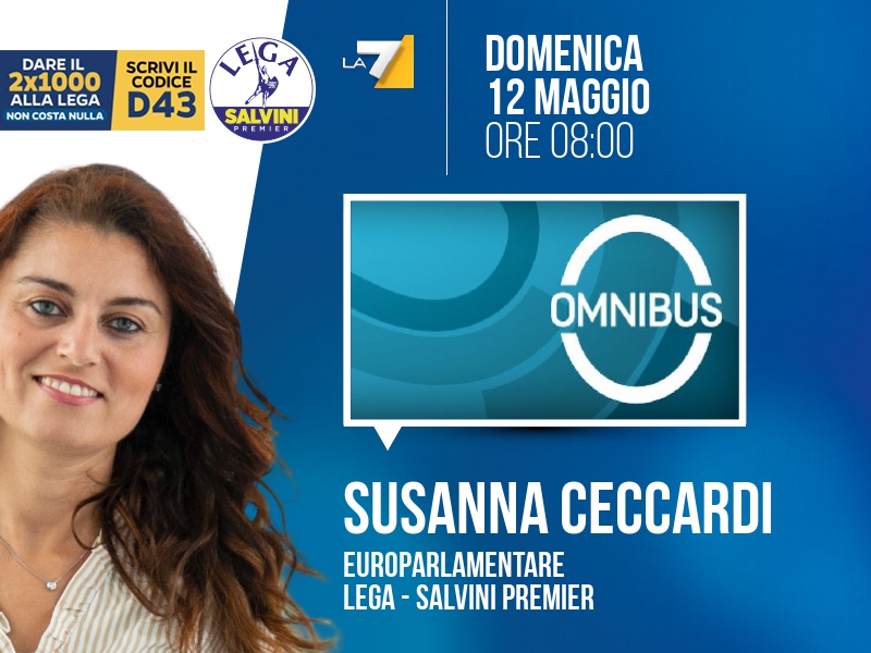 Susanna Ceccardi a Omnibus (La7) - 12/05 ore 08:00