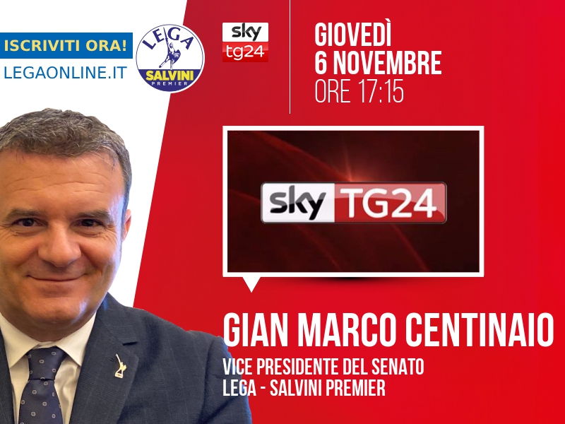 Gian Marco Centinaio a Economia (Sky TG24) - 06/11 ore 17:15