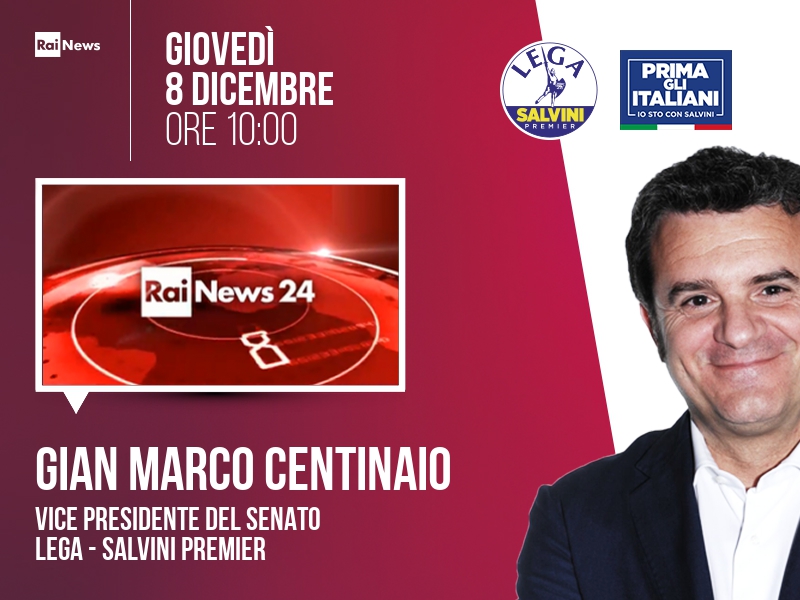 Gian Marco Centinaio a Rainews24 (RaiNews24) - 08/12 ore 10:00