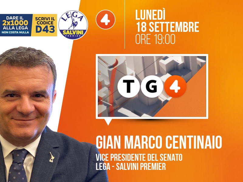 GIAN MARCO CENTINAIO a TG4 (RETE 4)