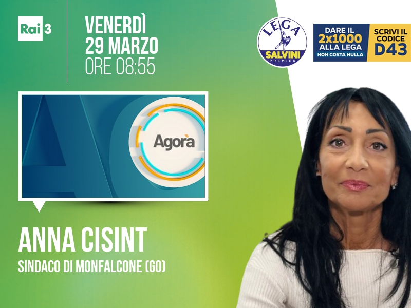 Anna Cisint a Agorà (Rai 3) - 29/03 ore 08:55