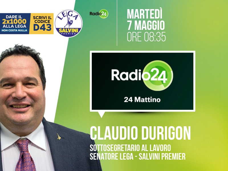 Claudio Durigon a 24 Mattino (Radio 24) - 07/05 ore 08:35