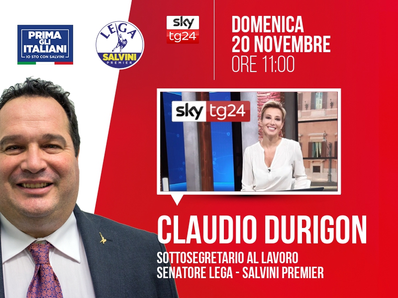 CLAUDIO DURIGON a AGENDA (SKY TG24) - ORE 11:00
