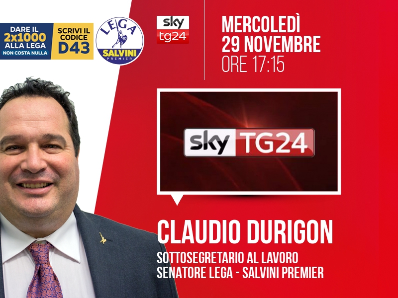 Claudio Durigon a Economia (Sky TG24) - 29/11 ore 17:15