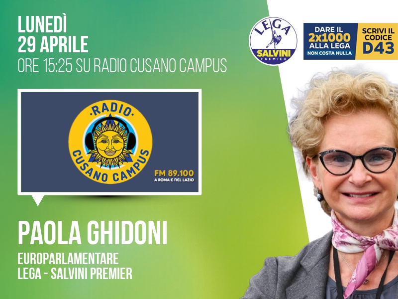 Paola Ghidoni a Radio Cusano (Radio Cusano Campus) - 29/04 ore 15:25