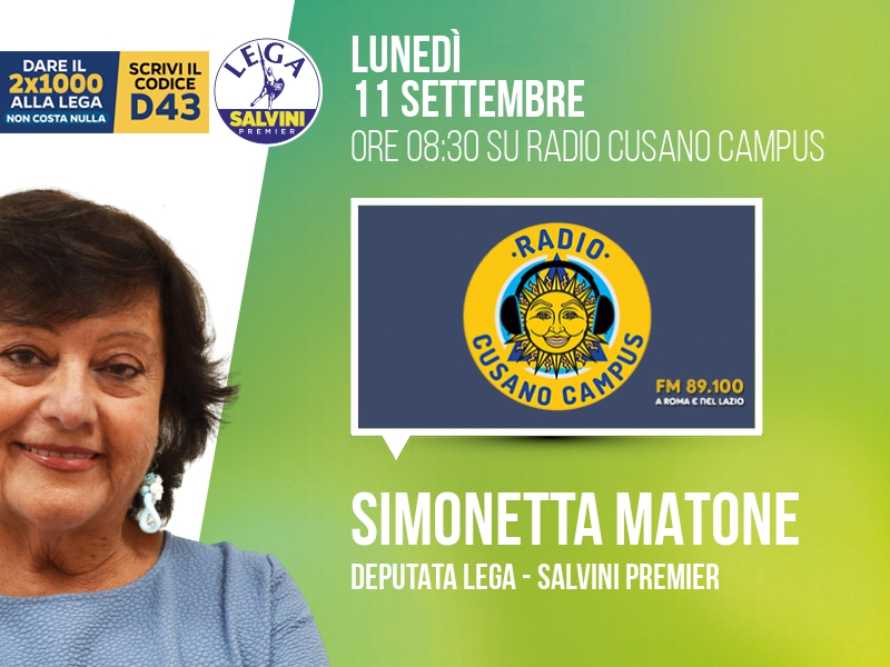 SIMONETTA MATONE a L'ITALIA S'È DESTA (RADIO CUSANO CAMPUS)