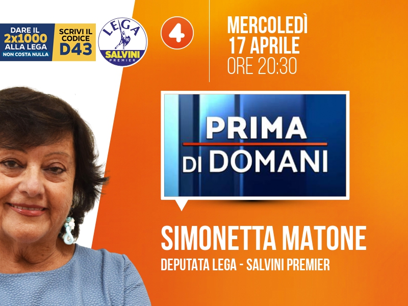 Simonetta Matone a Prima di domani (Rete 4) - 17/04 ore 20:30