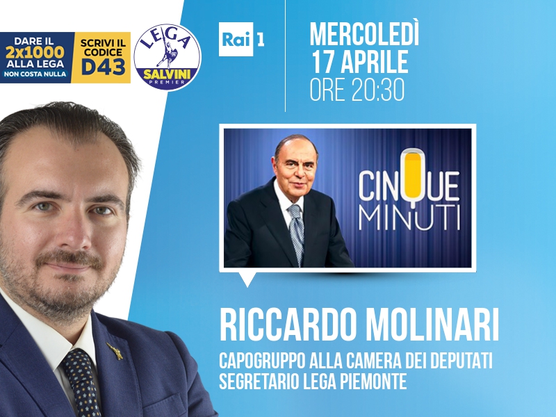 Riccardo Molinari a Cinque Minuti (Rai 1) - 17/04 ore 20:30