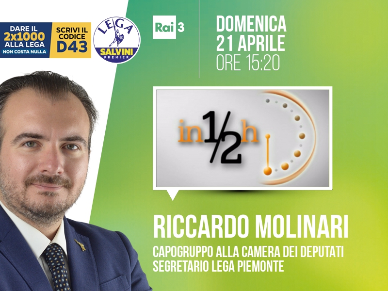 Riccardo Molinari a In Mezz'ora (Rai 3) - 21/04 ore 15:20
