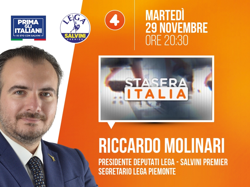 Riccardo Molinari a Stasera Italia (Rete 4) - 29/11 ore 20:30