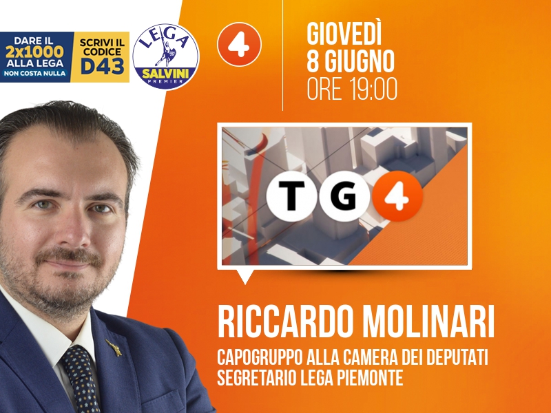 Riccardo Molinari a TG4 (Rete 4) - 08/06 ore 19:00