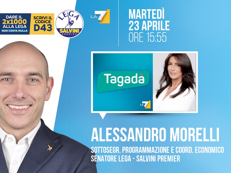 Alessandro Morelli a Tagadà (La7) - 23/04 ore 15:55