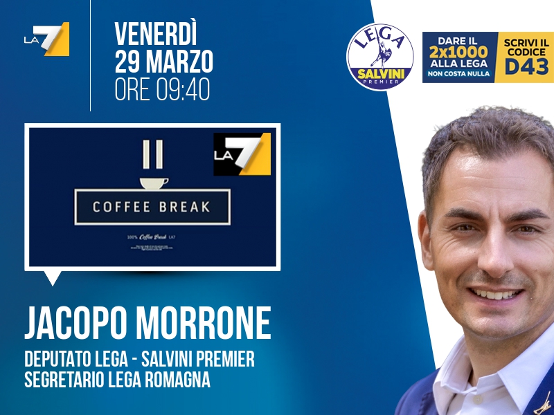 Jacopo Morrone a Coffee Break (La7) - 29/03 ore 09:40