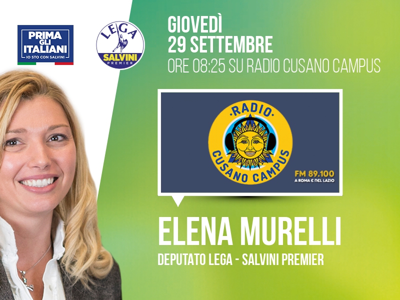 Elena Murelli a Radio Cusano (Radio Cusano Campus) - ore 08:25
