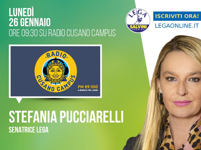 Stefania Pucciarelli a Radio Cusano (Radio Cusano Campus) - 26/01 ore 09:30