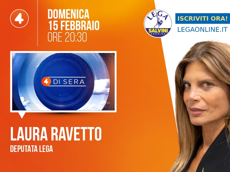 Laura Ravetto a 4 di sera (Rete 4) - 15/02 ore 20:30