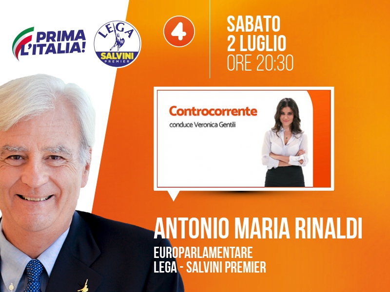 Antonio Maria Rinaldi a Controcorrente (Rete 4) - ore 20:30