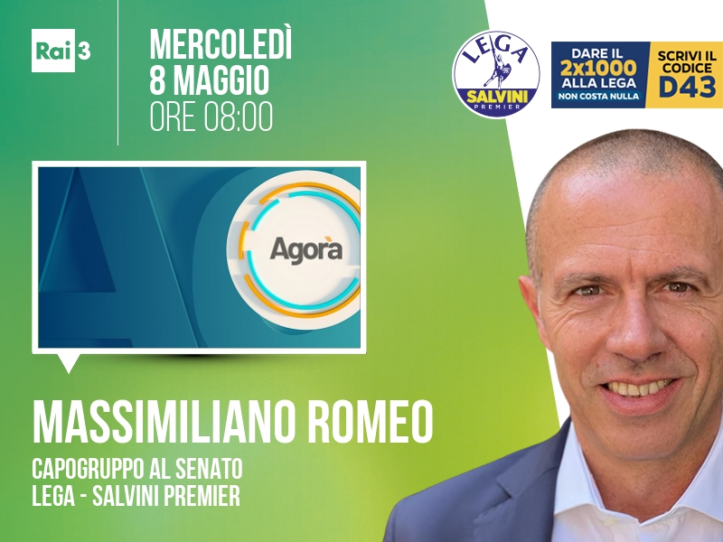Massimiliano Romeo a Agorà (Rai 3) - 08/05 ore 08:00