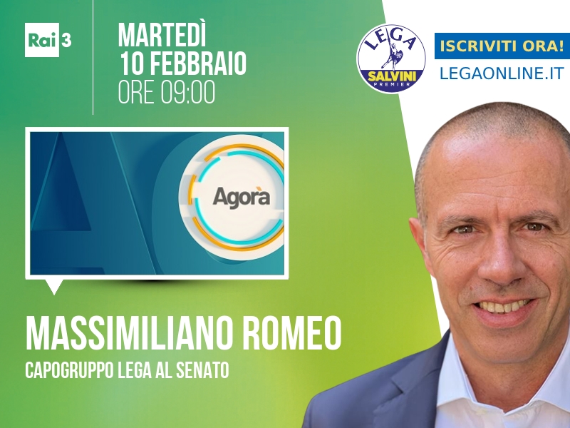 Massimiliano Romeo a Agorà (Rai 3) - 10/02 ore 09:00
