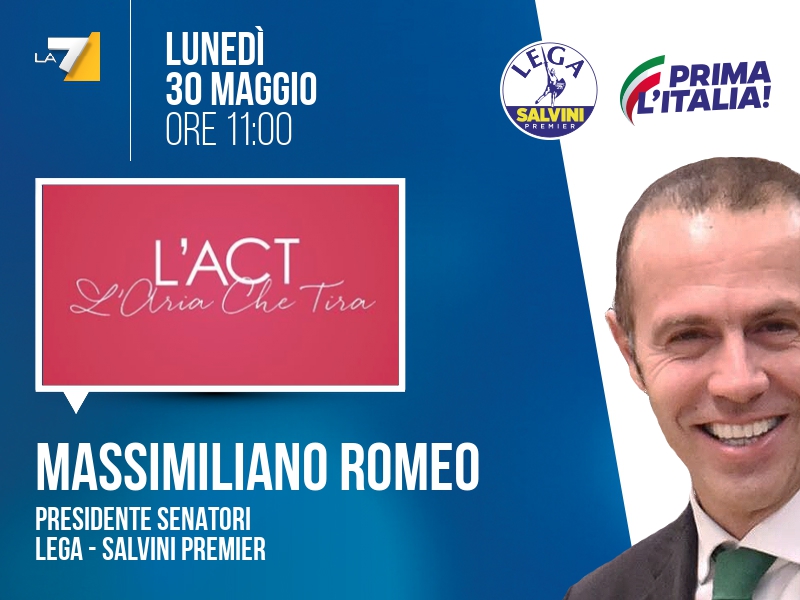 Massimiliano Romeo a L'Aria che Tira (La7) - ore 11:00