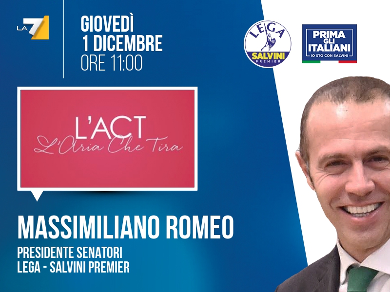 Massimiliano Romeo a L'Aria che Tira (La7) - 01/12 ore 11:00