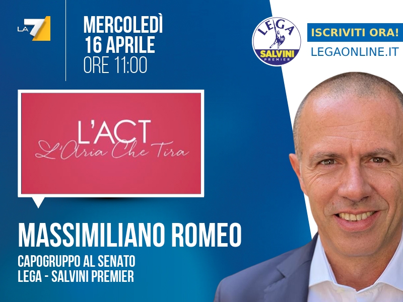 Massimiliano Romeo a L'Aria che Tira (La7) - 16/04 ore 11:00