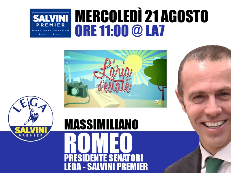 Massimiliano Romeo a L'Aria d'Estate (La7)
