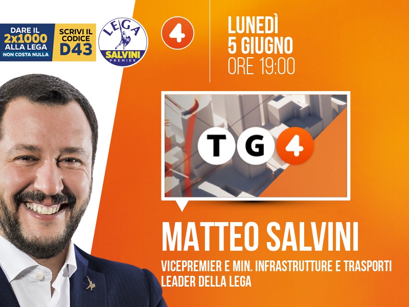 MATTEO SALVINI a TG4 (RETE 4)