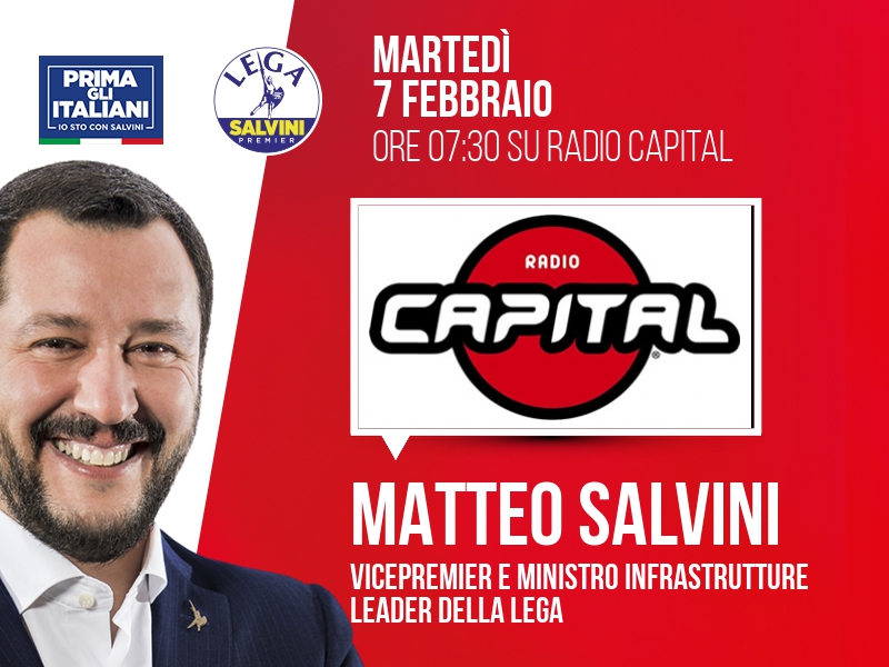 Matteo Salvini a The Breakfast Club (Radio Capital) - 07/02 ore 07:30