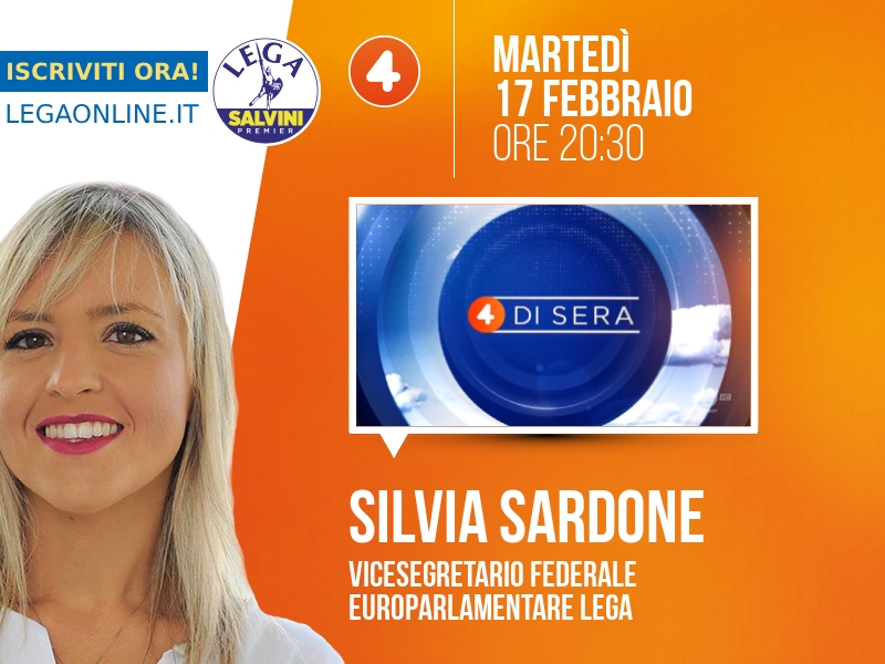 Silvia Sardone a 4 di sera (Rete 4) - 17/02 ore 20:30