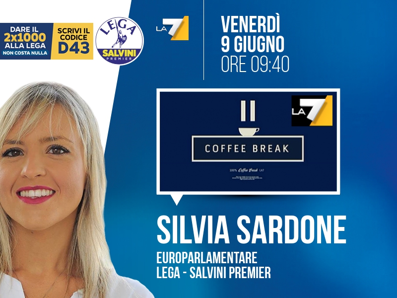Silvia Sardone a Coffee Break (La7) - 09/06 ore 09:40