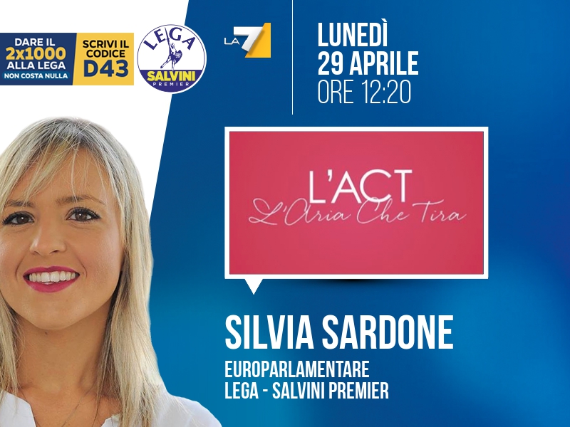 Silvia Sardone a L'Aria che Tira (La7) - 29/04 ore 12:20