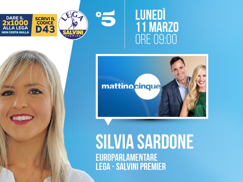 Silvia Sardone a Mattino Cinque (Canale 5) - 11/03 ore 09:00