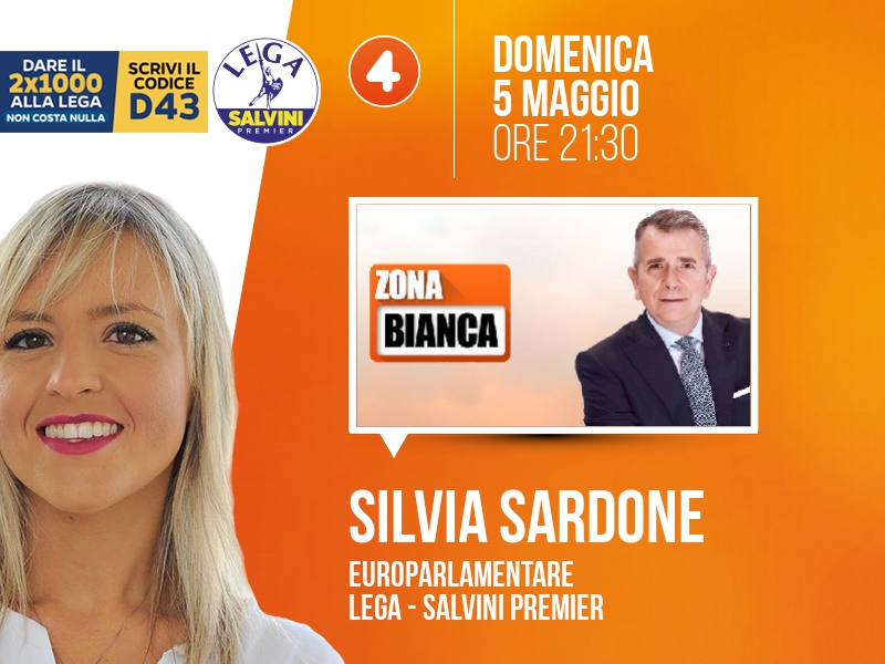 Silvia Sardone a Zona Bianca (Rete 4) - 05/05 ore 21:30