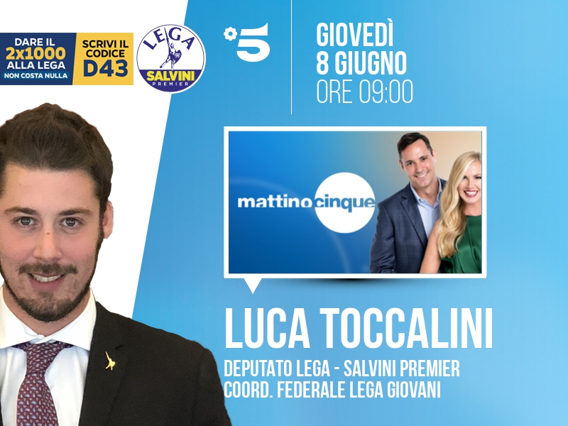 Luca Toccalini a Mattino Cinque (Canale 5) - 08/06 ore 09:00