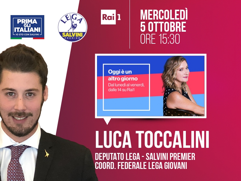 Luca Toccalini a Oggi è un altro giorno (Rai 1) - ore 15:30